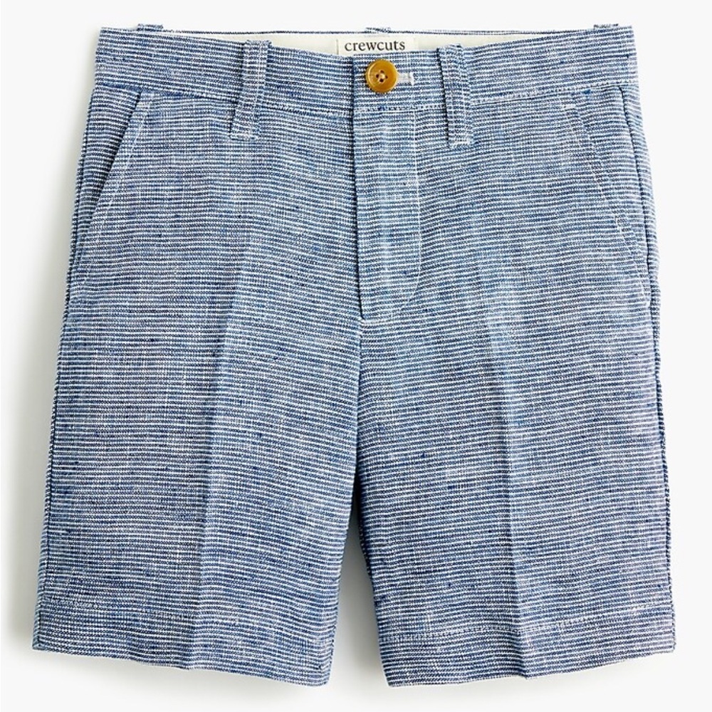 Crewcuts Boys’ Blue & White Striped Stanton Linen Shorts - Size 3T